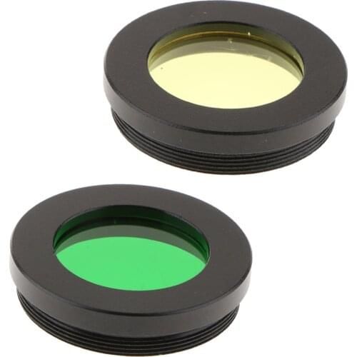 1.25' Telescope Eyepiece Lens Color Filters Set Kit for Astronomy Accessory Lunar Planet Moon Cloudy Nebula(Green, Yellow)
