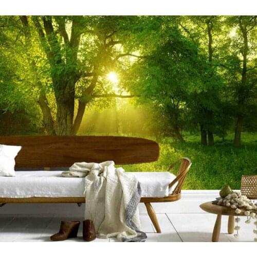 Custom 3D mural, Beautiful trees in the sun papel de parede,hotel restaurant living room TV wall children bedroom wallpaper