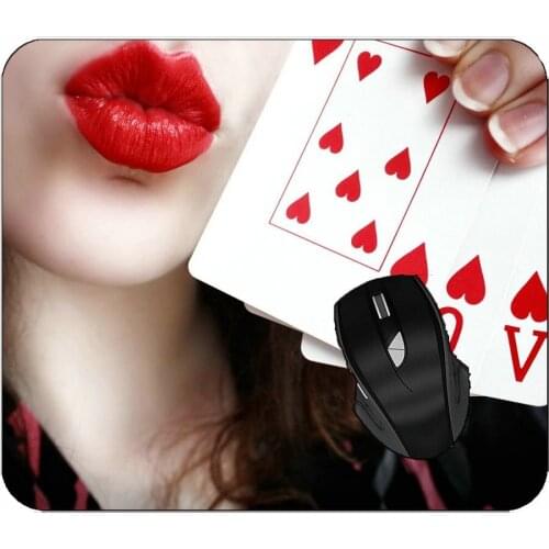 Office Mouse Pad Female Lips Playing Cards Non-Slip Rubber Mousepad