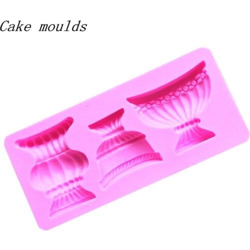 Wholesale Silicone mold K236 Mini Flower vase shape Decoration clay mold Fondant cake mold Baking mold
