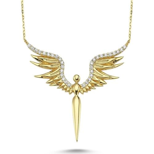 14k (585) Gold Angel Necklace, Pendant