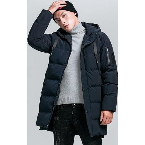 Fashion Slim Winter Overcoat Parkas Jacket Men Thicken Outdoor Hooded Long Coat Men Windbreaker Warm Puffer Male Jackets