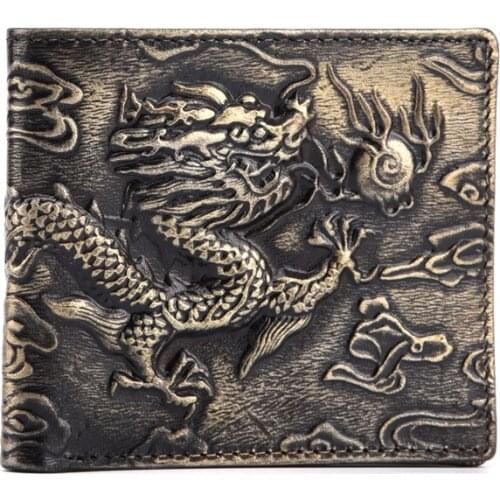 Factory direct European and American oil wax leather men and women leather wallet 2 fold first layer cowhide wallet