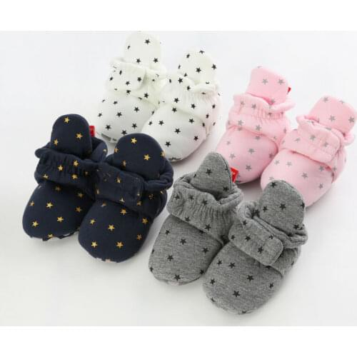 Pudcoco Newborn Baby Socks Shoes Boy Girl Star Toddler First Walkers Booties Cotton Soft