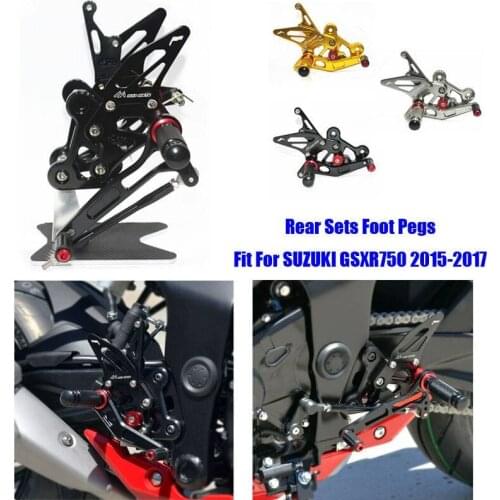 For Suzuki GSXS 750 15-16 GSR750 11-16 CNC Adjustable Footrest Foot Peg Pedal Mount Bracket Sets Footpeg Rider Rear Rearset