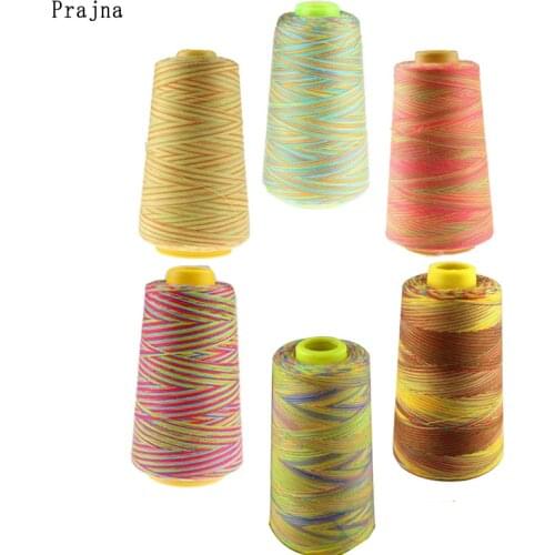 Prajna Roll Rainbow Sewing Threads Textile Yarn Woven Embroidery Line Sewing Accessories Sewing Machine Colored Thread