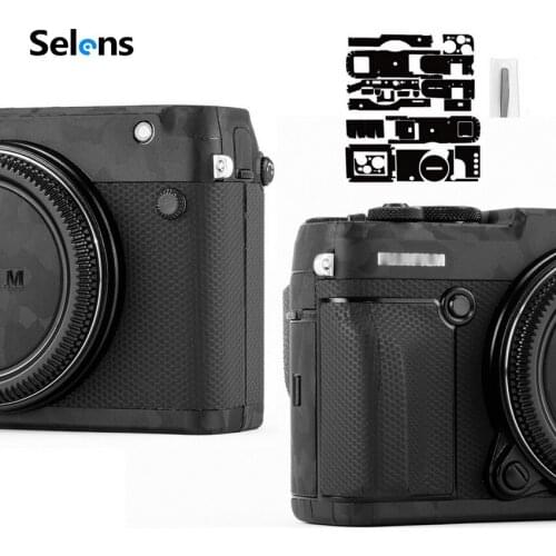 Selens Camera Body Shadow Black Camouflage & Matrix Combo 3M Sticker Skin Film Kit For Fujifilm 50R Anti-Slide Grip Holder