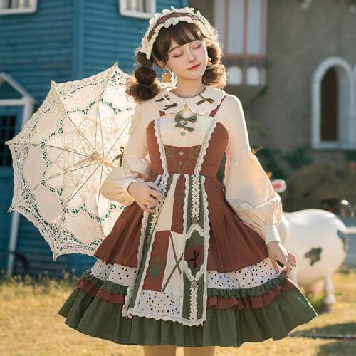 The Countryside in May ~ Classic Casual Lolita JSK Dress with Blouse