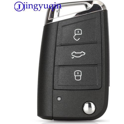 Jingyuqin Flip Folding Key Fob Shell For VW Golf 7 GTI MK7 Skoda Octavia A7 Seat Remote Auto parts Keyless Case
