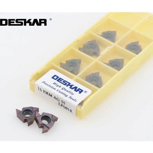 10PCS DESKAR 16ERM 16IRM 11W 14W AG55 AG60 LF6018 Indexable Threading carbide Insert CNC lathe cutter For stainless steel