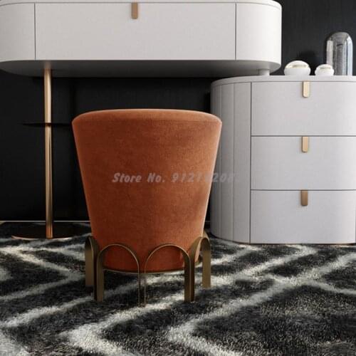 Dressing table stool bedroom round stool net red makeup stool ins wind Nordic small chair simple makeup stool light luxury bench