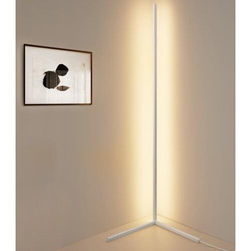 Nordic RGB Corner Floor Lamp Modern Simple LED Rod Floor Lamps for Living Room Bedroom Atmosphere Standing Indoor Light Fixtures