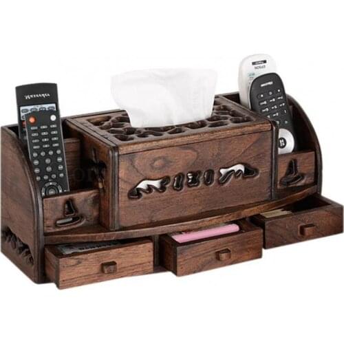 Contained Remote Control To Receive Box-type Wooden Solid Wood For Restoring The Antique Creative Living Room Tea Table Multi-fu