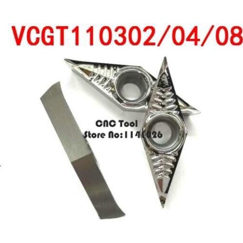 10PCS VCGT110302/VCGT11304/VCGT110308 Aluminum carbide insert,CNC lathe tool,suitable for aluminum processing,insert SVJCR/SVVCN
