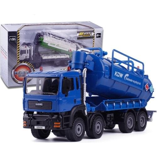 High simulation alloy suction sewage truck model,1:50 waste water recycling transportation engineering vehicle,hot selling