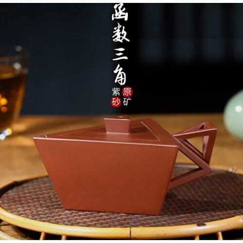 Yixing recommended undressed ore famous handmade kung fu teapot household set of ceramic tea set trigonometric function