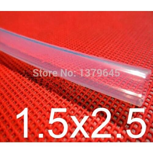 1.5mm ID 2.5mm OD 1.5X2.5 Transparent Silicone Rubber Tube Hose Pipe ( food grade ) medical PIPE, Inner Diameter 1.5 Outer 2.5