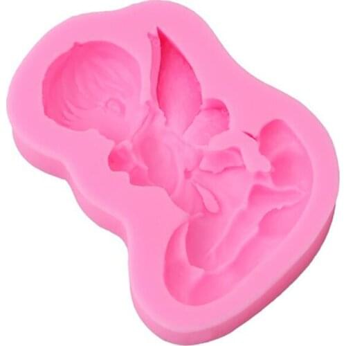 1 Angel Shape Fondant Cake Decoration Mold Liquid 3D Silicone Mold Diy West Point Baking Mold