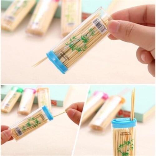 1 Box Disposable Wood Natural Bamboo Toothpick Home Restaurant Hotel Products Travel Portable Toothpicks Tools