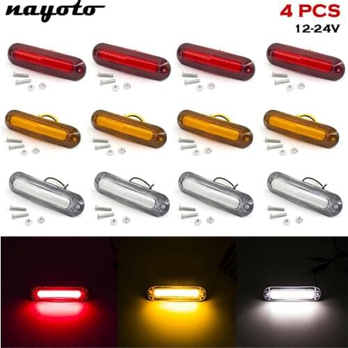 4PCS Side Marker Tail Light 6 LED 12-24V Waterproof Car Accessories Led Marker Lamp Trailer Light Rear Side Lamp Truck Lights