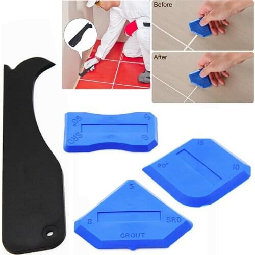 Hot 4pcs Door Silicone Sealant Spreader Spatula Scraper Cement Caulk Removal Tool Kit Window Caulking Finishing Sealant Grout
