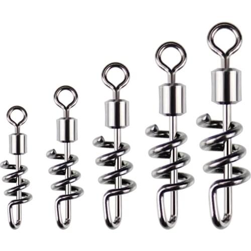 5pcs/lot Fishing Barrel Swivel Pin Connector Solid Rings with Interlock 2# 4# 6# 8# 10# Bearing Rolling Swivel Stainless Steel