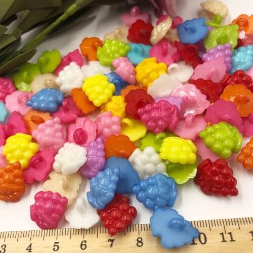 50/100pcs Mix Color Grapes Plastic Buttons Sewing Crafts Accessories Back PT50