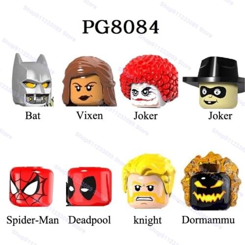 8pcs/lot Spiderman Deadpool Vixen Dormammu Joker Building Blocks Bricks Superhero Dolls Action Figures Toys Children Gifts