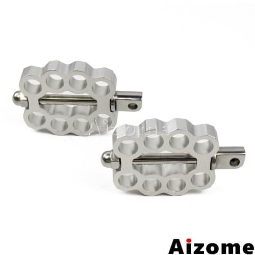 Cafe Racer Aluminum Motorcycle Knuckle Style Footpegs For Harley Bobber Chopper Old School Male Mount Footrest Foot Peg Pedals