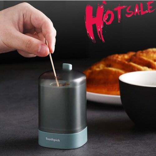Automatic Toothpick Holder Container Wheat Straw Kitchen Toothpick Bottle Toothpick Box Container Dispenser Holder Gadgets Home