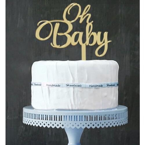 Baby Shower Cake Topper - oh baby Acrylic Cake Toppers