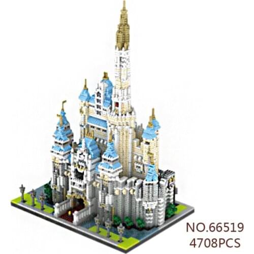 Disney world park micro diamond block Disneyland Fairy Tales princess castle model brick toy nanobrick collection for kids gifts