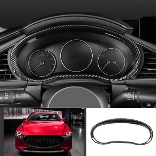 For Mazda Axela 3 2019 2020 Carbon Fiber Interior Dashboard Meter Display Frame Cover Trim