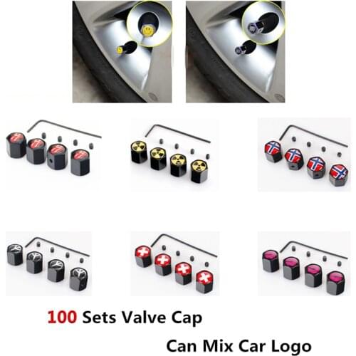 100 Sets car styling black anti-theft tire valve caps fit for mercedes renault vw mazda audi ford bmw citroen opel accessories