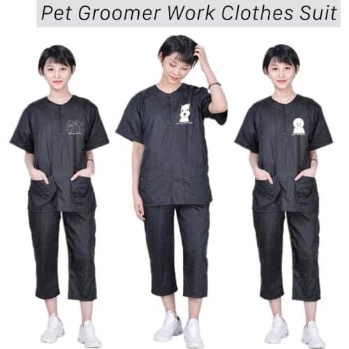 Pet Shop Groomer Uniform Suit Waterproof Breathable Soft Beautician Overalls Set Custom LOGO Men And Women S/M/L/XL/3XL G0204