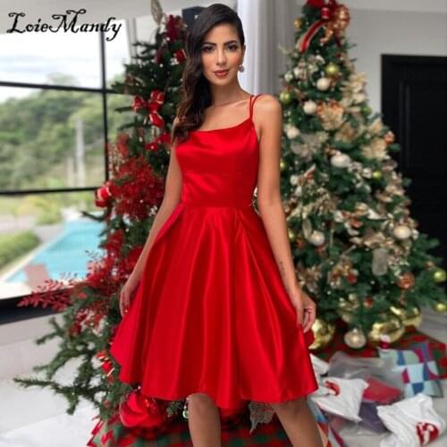 Red Criss Cross Short Prom Dresses 2021 Elastic Satin Cocktail Party Gowns For Women Sexy Backless Vestidos largos de fiesta