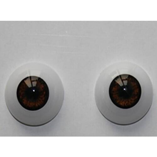 1Pair 22MM Doll Acrylic Eye Brown Reborn Baby Half Round DIY For BJD OOAK Dolls Unisex