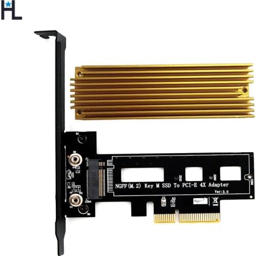 M.2 NGFF SSD to PCI Express 3.0 x4 riser Card with SSD radiator