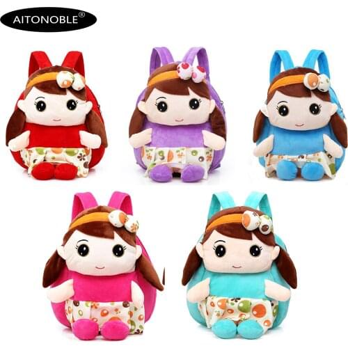 Aitonoble Baby Toddler Kids Cute Cartoon Backpack Kindergarten Schoolbag for Girls Downy Rabbit School Bag