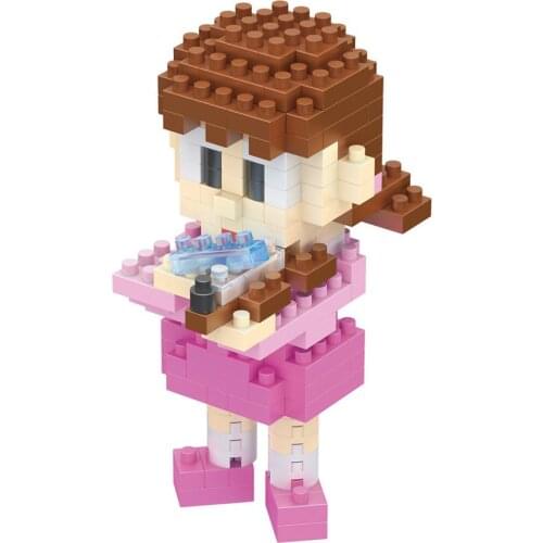 Minamoto Shizuka Mirco Building Blocks 170pcs Nobita Mini Cartoon Big G Brick Model Games Toys for Collection Figures