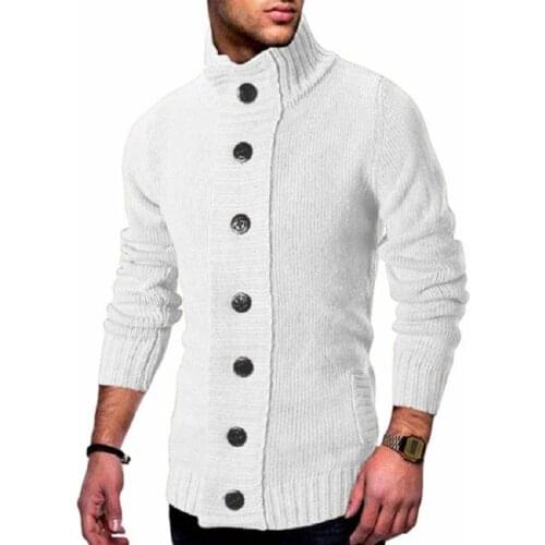 2021 brand autumn and winter new European and American fashion mens single breasted knitted sweater cardigan