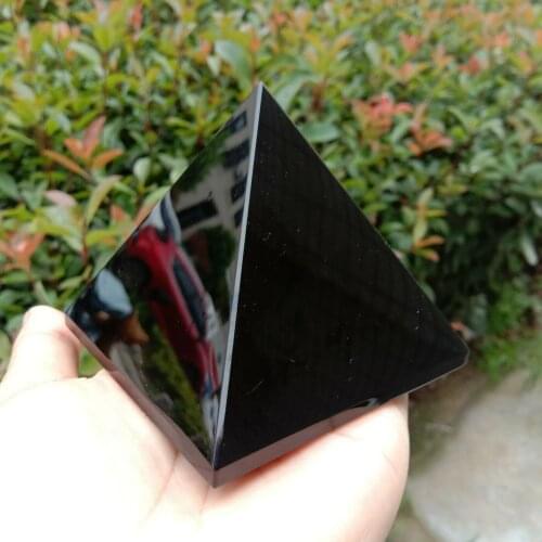 NATURAL Obsidian quartz crystal Pyramid healing hot