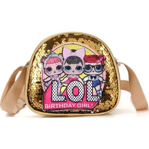 Cheap Fashion Leather Small Shoulder Bags Sequins Cute Purses Girls Handbags Baby Crossbody Bag