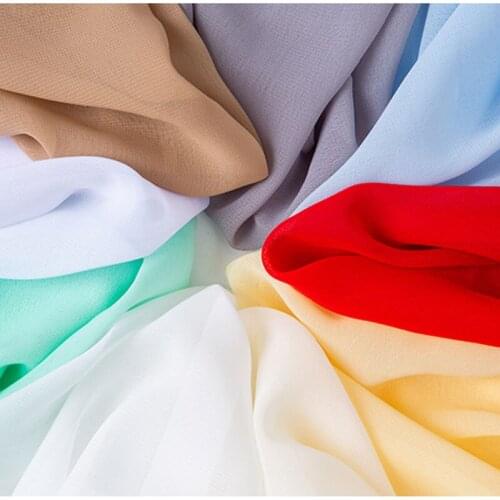 Solid Chiffon Spring Summer Drape High Density For Dress Lining DIY Patchwork Light Weight Tissu Vestidos 100X150cm