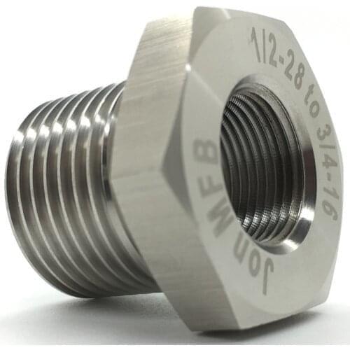 1/2-28 to 3/4-16 Thread Adapter HEX STAINLESS STEEL to prevent rust