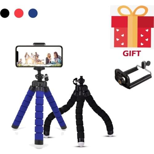 Adjustable Mobile Phone Holder Flexible Octopus Tripod Bracket Cellphone Selfie Stand Monopod for Mini Sports Camera Accessories