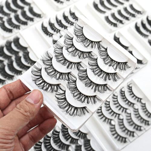 Lashes 5 Pairs 3D Faux Mink Lashes Fluffy Soft Wispy Volume Natural long False Eyelashes Eye Lashes Reusable Eyelashs Makeup