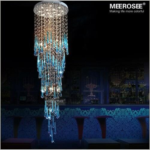 Luxury Crystal Ceiling Decorative Light Fixture Long Large Modern Ceiling Lamp GU10 for staircase Lustre, Hotel Stair Lamp