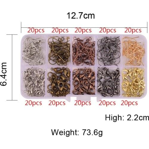 Серьги крючки Jewelry Components Manualidades Mixed Styles DIY Beads Cup Earring Ring Earrings Hook Box Set Jewellery Making