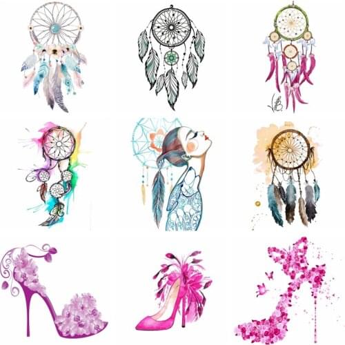 Women Dress Up Sets Iron on Heat Transfer Printing Patches Sticker Washable For T-shirts Clothing DIY Stickers Appliques 2019